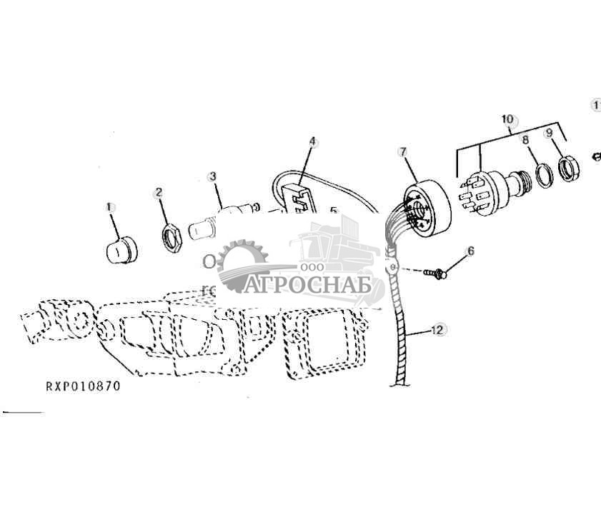 КЛЮЧ И ПЕРЕКЛЮЧАТЕЛИ ВСПОМОГАТЕЛЬНОГО УСТРОЙСТВА ЗАПУСКА С ЭФИРОМ 